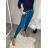 Kalhoty elegantní s páskem dámské  (S/M/L ONE SIZE) ITALSKÁ MÓDA IM425030/DR S/M/L modrá petrolejová