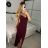 Šaty elegantné spoločenské dlhé na ramienka dámske (XS/S/M/L ONE SIZE) TALIANSKA MÓDA IM322130/DR S/M <p>červená</p>