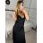 Šaty dlouhé elegantní saténové na ramínka dámské (S/M/L ONE SIZE) ITALSKÁ MÓDA IMPLP2455060075