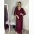 Šaty společenské elegantní třpitivé 3/4 rukáv dámské (S/M/L ONE SIZE) ITALSKá MODA IMS25KRISTA/DR S/M/L vínová