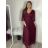 Šaty společenské elegantní třpitivé 3/4 rukáv dámské (S/M/L ONE SIZE) ITALSKá MODA IMS25KRISTA/DR S/M/L vínová