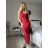 Šaty dlouhé elegantní společenské třpytivé na ramínka dámské (S/M/L ONE SIZE) ITALSKÁ MÓDA IMPSH2593328 červená S/M/L