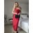Šaty dlouhé elegantní společenské třpytivé na ramínka dámské (S/M/L ONE SIZE) ITALSKÁ MÓDA IMPSH2593328 červená S/M/L