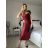 Šaty dlouhé elegantní společenské třpytivé na ramínka dámské (S/M/L ONE SIZE) ITALSKÁ MÓDA IMPSH2593328 červená S/M/L