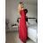 Šaty dlouhé společenské carmen krátký rukáv dámské (XS/S ONE SIZE) ITALSKÁ MÓDA IMPSH242100/DR XS/S červená