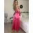 Šaty dlouhé společenské na ramínka dámské (S/M ONE SIZE) ITALSKÁ MÓDA IMPSH246456 červená S/M