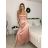 Šaty dlouhé společenské na ramínka dámské (S/M ONE SIZE) ITALSKÁ MÓDA IMPSH246456 červená S/M