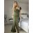 Šaty elegantní společenské dlouhé na ramínka dámské (S/M ONE SIZE) ITALSKÁ MÓDA IM324LOVE/DU -   zelená -   S/M