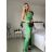 Šaty elegantní společenské dlouhé na ramínka dámské (S/M ONE SIZE) ITALSKÁ MÓDA IM324LOVE/DU -   zelená -   S/M