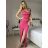 Šaty elegantní společenské dlouhé na ramínka dámské (S/M ONE SIZE) ITALSKÁ MÓDA IM324LOVE/DU -   zelená -   S/M