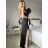 Šaty elegantní společenské dlouhé na ramínka dámské (S/M ONE SIZE) ITALSKÁ MÓDA IM324LOVE/DU -   zelená -   S/M