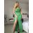 Šaty elegantní společenské dlouhé na ramínka dámské (S/M ONE SIZE) ITALSKÁ MÓDA IM324LOVE/DU -   zelená -   S/M