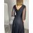 Šaty společenské elegantní třpitivé 3/4 rukáv dámské (S/M/L ONE SIZE) ITALSKá MODA IMS25KRISTA