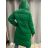 Kabát zimní s kapucí dlouhý rukáv dámský (S-2XL ONE SIZE) ITALSKÁ MÓDA IMPNF242560 zelená L