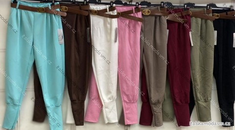 Tepláky elegantní s páskem dámské (S/M/L ONE SIZE) ITALSKÁ MÓDA IMC25090