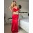 Šaty dlhé elegantné spoločenské trblietavé na ramienka dámske (S/M ONE SIZE) TALIANSKA MÓDA IM425HELA