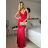 Šaty dlhé elegantné spoločenské trblietavé na ramienka dámske (S/M ONE SIZE) TALIANSKA MÓDA IM425HELA