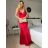 Šaty dlhé elegantné spoločenské trblietavé na ramienka dámske (S/M ONE SIZE) TALIANSKA MÓDA IM425HELA