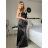 Šaty dlhé elegantné spoločenské trblietavé na ramienka dámske (S/M ONE SIZE) TALIANSKA MÓDA IM425HELA