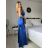 Šaty dlhé elegantné spoločenské trblietavé na ramienka dámske (S/M ONE SIZE) TALIANSKA MÓDA IM425HELA