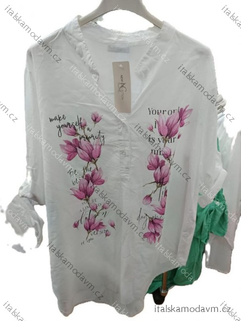 Košile klasik 3/4 dlouhý rukáv dámská (S/M/L ONE SIZE) ITALSKÁ MÓDA IMSM25115
