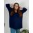 Tunika oversize se zipem 3/4 rukáv dámské nadrozměr (54/56/58 ONE SIZE) ITALSKÁ MÓDA IM424512