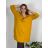 Tunika oversize se zipem 3/4 rukáv dámské nadrozměr (54/56/58 ONE SIZE) ITALSKÁ MÓDA IM424512