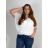Tunika halenka krátký rukáv dámská nadrozměr (52/54/56 ONE SIZE) ITALSKÁ MODA IM424128/DUR 52/54 bílá