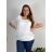 Tunika halenka krátký rukáv dámská nadrozměr (52/54/56 ONE SIZE) ITALSKÁ MODA IM424128/DUR 52/54 bílá