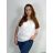 Tunika halenka krátký rukáv dámská nadrozměr (52/54/56 ONE SIZE) ITALSKÁ MODA IM424128/DUR 52/54 bílá
