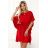 287-35 SOFIA Butterfly Dress with Waist Tie - Red