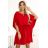 287-35 SOFIA Butterfly Dress with Waist Tie - Red
