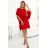 287-35 SOFIA Butterfly Dress with Waist Tie - Red