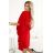 287-35 SOFIA Butterfly Dress with Waist Tie - Red