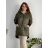 Bunda  s kapucí dámská nadrozměr (3XL/4XL ONE SIZE) ITALSKÁ MÓDA IM423683/DUR khaki 3XL/4XL