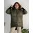 Bunda  s kapucí dámská nadrozměr (3XL/4XL ONE SIZE) ITALSKÁ MÓDA IM423683/DUR khaki 3XL/4XL