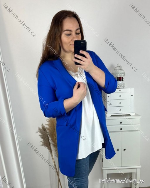 Sako prodloužené s podšívkou dlouhý rukáv dámské (M/L/XL ONE SIZE) ITALSKá MóDA IMC23213/DUR