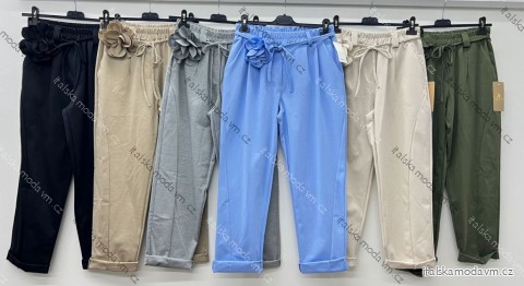 Kalhoty elegantní dámské nadrozměr (42/44/46 ONE SIZE) ITALSKÁ MÓDA IM425166