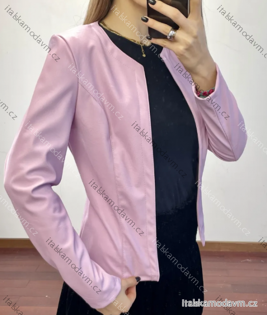 Bunda koženková dlouhý rukáv dámská (S/M ONE SIZE) ITALSKÁ MÓDA IMPDY251SSH8217