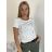 Tričko krátký rukáv dirkované dámské (S/M/L ONE SIZE) ITALSKá MóDA IM521020/DR S/M/L bílé