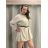 Šaty krátké mikinové dlouhý rukáv dámské oversize (M/L/XL ONE SIZE) ITALSKÁ MÓDA IMD25PEGY