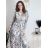 Šaty letní elegantní dlouhý rukáv dámské (S/M ONE SIZE) ITALSKÁ MÓDA IMD23114