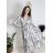 Šaty letní elegantní dlouhý rukáv dámské (S/M ONE SIZE) ITALSKÁ MÓDA IMD23114