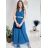 Šaty dlouhé společenské elegantní plesové dámské (S/M ONE SIZE) ITALSKÁ MÓDA IMM22Q52232/DUR smaragdová S/M/L