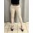 Kalhoty dlouhé s páskem dámské (S/M/L ONE SIZE) ITALSKÁ MÓDA IMPLI257297 béžová S/M/L