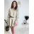 Šaty krátké mikinové dlouhý rukáv dámské oversize (M/L/XL ONE SIZE) ITALSKÁ MÓDA IMD25PEGY
