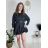 Šaty krátké mikinové dlouhý rukáv dámské oversize (M/L/XL ONE SIZE) ITALSKÁ MÓDA IMD25PEGY
