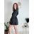 Šaty krátké mikinové dlouhý rukáv dámské oversize (M/L/XL ONE SIZE) ITALSKÁ MÓDA IMD25PEGY