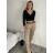 Kalhoty s páskem dámské (S/M/L ONE SIZE) ITALSKÁ MÓDA IM425101/DU