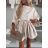 Šaty krátké elegantní letní s páskem 3/4 dlouhý rukáv dámské (XS/S/M ONE SIZE) ITALSKÁ MÓDA IMD25040